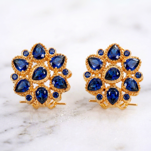 Wholesale Fashion Jewelry Gold Plated <b>Crystal</b> Flower <b>Stud</b> <b>Earrings</b> Micro Pave CZ Stone Statement <b>Earrings</b> for Women Wedding - Product Image 1
