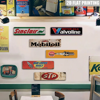 Letreros de metal rústicos con diseño de aceite de motor y bujías, arte de pared para la cueva del hombre y el taller