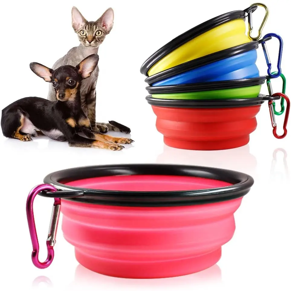 Pet Food Water Feeding Portable Travel Bowl Cat Dog Folding Expandable Cup Dish Bowl