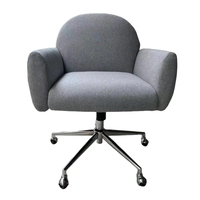 Chaise de bureau ergonomique moderne à dossier inclinable et rotatif à 360 degrés, avec revêtement en lin imperméable et système de liaison inclinable