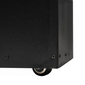 תיבת גלולה עם חלון קדמי וגלגלים מיכל פלדה עם מכסה וגלגלים מיכל עץ שחור - Product Image 2