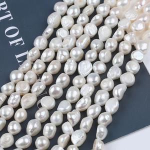 Perlas de Agua Dulce Blancas Brillantes de Doble Cara de 9-10 mm, Producto Semielaborado Hecho a Mano en Zhuji, Perlas Sueltas para Diseño Creativo - Product Image 3