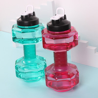 Nouvelle bouteille d'eau de sport créative en forme d'haltère, grande capacité, portable