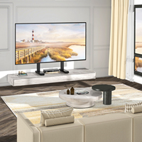 Soporte de TV Moderno Universal de Acero Aleado para Mesa, Dos Patas Resistentes, Capacidad de 68 kg, Compatible con Televisores de 55-90 Pulgadas, VESA Máxima 800x400, para Sala de Estar u Oficina