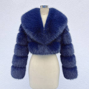 مصنع بالجملة بدوره أسفل طوق سميكة الشتاء معطف الفرو وهمية اقتصاص لون خالص النساء فو معطف الفراء - Product Image 5