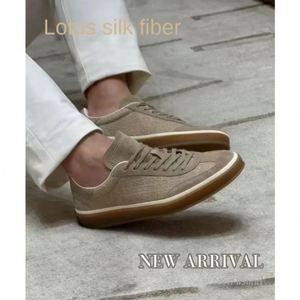 Zapatillas de entrenamiento clásicas de fibra de seda Lotus para hombre y mujer, cómodas, transpirables, de malla sin cordones para la temporada de otoño, en color. - Product Image 6