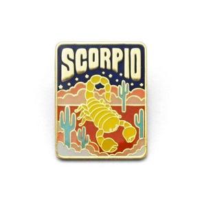 Constelación creativa 12 signo del zodiaco <span class=keywords><strong>Escorpio</strong></span> chapado en oro metal serigrafía esmalte suave broche hecho a medida para cumpleaños - Product Image 2