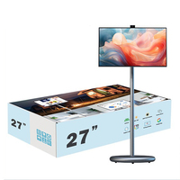 Monitor Publicitario LCD Portátil con Pantalla Táctil de 27 Pulgadas, Android 15, con Batería, Suministro de Fábrica