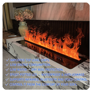 リモコン付き3D水蒸気暖炉 室内テレビ装飾 LEDプラグイン式 モダン スマート電気噴霧ユニット - Product Image 2