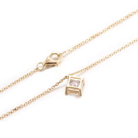 Collier pendentif en or jaune 18 carats, 14 ou 10 carats, collier de diamants de laboratoire de princesse de 1 à 3 carats, collier de diamants VVS1 DEF CVD