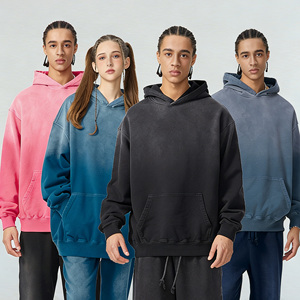 High Quality Custom Logo Acid Wash 100% Cotton <b>Men's</b> Vintage Wash Hooded Casual Long Sleeve <b>Pullover</b> Autumn ODM - Product Image 2