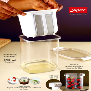 ANAX 1200ml Modern Plastic <b>Yogurt</b> Strainer <b>Maker</b> Fine Mesh Filter Lid Reusable Clip Lock Dishwasher-Safe for Greek <b>Yogurt</b> Curd - Product Image 1