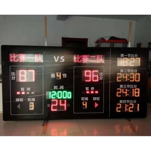 Marcador electrónico de baloncesto de 1,2x2,4 m o 1,5x3 m con temporizador de 24 segundos para equipos de cancha - Product Image 1