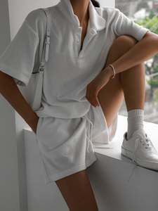 Set di magliette <span class=keywords><strong>e</strong></span> <span class=keywords><strong>pantaloncini</strong></span> da <span class=keywords><strong>donna</strong></span> per magliette <span class=keywords><strong>e</strong></span> <span class=keywords><strong>pantaloncini</strong></span> 2 pezzi set di polo oversize t-shirt <span class=keywords><strong>e</strong></span> <span class=keywords><strong>pantaloncini</strong></span> - Product Image 6