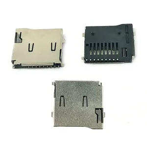 Fournisseur d'usine 8 plus 1 broches SMT Push Double pression Placage Or type Micro SD porte-carte connecteur de haute qualité