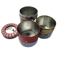 Boîtes rondes empilables à 3 étages en fer blanc de qualité alimentaire Williams Sonoma pour chocolat chaud, cacao, biscuits et bonbons