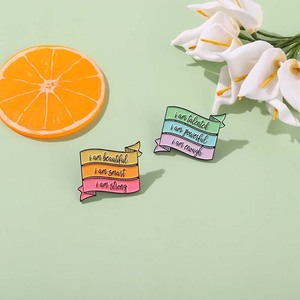 Citations amusantes épingles en émail personnalisé choisir je suis belles broches dialogue Badge Denim chemise épinglette sac bijoux cadeau - Product Image 2
