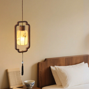 Nouveau style 2026 : Lustre esthétique, lampe antique <span class=keywords><strong>de</strong></span> style chinois en bois pour tête <span class=keywords><strong>de</strong></span> lit et petite escalier, lampe <span class=keywords><strong>de</strong></span> maître <span class=keywords><strong>de</strong></span> la maison. - Product Image 3