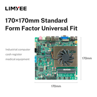 LIMYEE Neues Industrielles Embedded-Motherboard MAX 96GB Eingebauter Lüfter-Kühler 125H 155H Ultra 5/ Ultra 7 Dünnes Mini-ITX-Mainboard