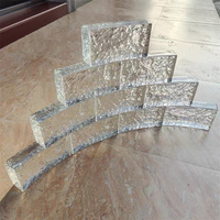 Des briques de verre à motif de cristal de glace décoratif architectural de haute qualité et des blocs de verre thermofusible sont utilisés pour les murs