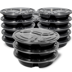 Dùng một lần 3-phòng ngủ PP container thực phẩm, lò vi sóng vành đai an toàn, bìa trong suốt, Takeaway bao bì hộp - Product Image 2