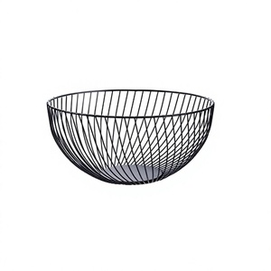Superior Quality <b>Black</b> Color Iron Fruits <b>Basket</b> Customized Size Round Shape Vegetables Storage <b>Basket</b> For Hot Sale - Product Image 1