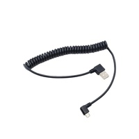 Kabel Data Spiral Spring Retractable USB-A ke Micro USB dengan Kepala Ganda untuk Pengisian Daya dan Transfer Data Ponsel