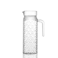 Offre Spéciale Pichet à thé à jus résistant à la chaleur avec couvercle de carafe de grande capacité Bouilloires à café 1L Bouilloire à eau froide en verre