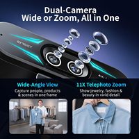 EMEET C60E Çift Kameralı 4K USB Akışlı Geniş Açılı Telefoto Kameralar Maksimum 11X Hibrit Zoom PDAF Otomatik Odaklama Uzaktan Kumanda RGB