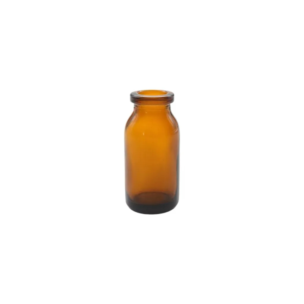 Doorzichtige Amberkleurige Steriele Spuitgegoten Glazen Flesjes Met Rubberen Stop Voor Serum