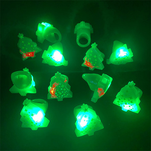 Hot Selling <b>LED</b> Finger <b>Lights</b> <b>Light</b> up Toys Snowman Snowflake Santa <b>Tree</b> Elk Ring Christmas Gift Ring Party Children's Toys - Product Image 3