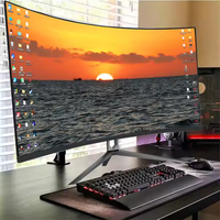 Monitor Gaming Lengkung Ultra Wide HD 1080P 23.8'' IPS 165Hz DP 99% SRGB Desktop Baru