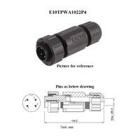 Connecteur étanche IP67 5/8 E10 2 3 4 5 6 7 8 B2 B3 B4, prise mâle droite, installable sur site