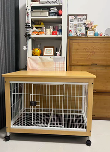 Recinto per Cani da Interno in <span class=keywords><strong>Legno</strong></span> con Area Separata per il Bagno, Gabbia per Razze Piccole e Medie, Cuccia per Shiba Inu e Cuccioli - Product Image 6