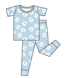 Qingli OEM Senza Tariffe Set di Abbigliamento per Ragazze, Pigiami all'Ingrosso, Set con Maniche Corte e Pantaloni Lunghi, Pigiami in Bambù per Bambini con Stampe - Product Image 4