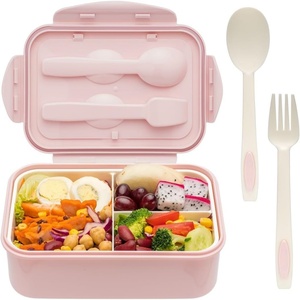 Lonchera Portátil de PP de 1000 ml, Recipiente para Alimentos, Taza para Sopa y Almuerzo de Paja de Trigo con Tapa de Plástico, Taza para Beber de Grado Alimenticio con Cuchara - Product Image 1