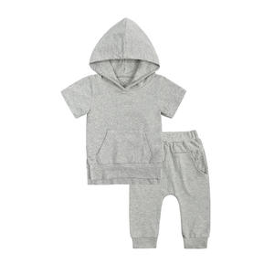 Ensemble deux pièces pour enfants, garçons et filles, haut à manches courtes à capuche et pantalon décontracté, nouvelle collection été 2022 - Product Image 4