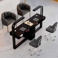 Ensemble table et chaise de manucure multifonctionnel, hauteur réglable, avec rangement, simple ou double siège, style luxe léger, blanc crème