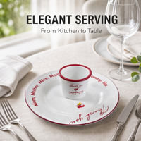 Ensemble de tasses et assiettes en émail personnalisées, vaisselle cadeau OEM, tasse à café et soucoupe pour la fête des mères, pour la maison, la table, les réunions de famille, vente en gros