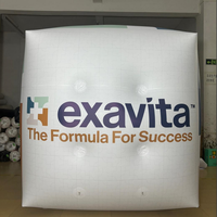 Ballon cube gonflable géant de 1,2 m, ballon volant avec logo personnalisé et impression multicolore pour les événements publicitaires