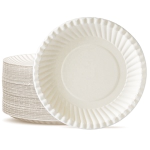 Ensemble d'assiettes en papier bagasse canne à sucre jetables écologiques assiettes compostables ustensiles pour barbecue camping vaisselle biodégradable - Product Image 1