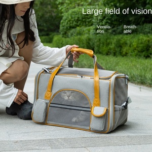 Mochila plegable portátil para mascotas para perros y gatos Aprobado por la aerolínea Hecho de poliéster duradero con cierre de cremallera - Product Image 2