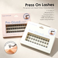 Bande adhésive sans colle pour cils, cils auto-adhésifs volumineux et imperméables, cils bruns, vente en gros, bouclés sur mesure, Europe, Royaume-Uni, France