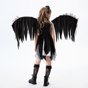 <span class=keywords><strong>Costume</strong></span> <span class=keywords><strong>da</strong></span> <span class=keywords><strong>Angelo</strong></span> <span class=keywords><strong>Nero</strong></span> per Bambine, Vestito per Halloween, Travestimento per Carnevale, Festa e Spettacoli Teatrali - Product Image 4