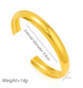 กำไลสแตนเลสแบบเปิดขัดเงามินิมอลเครื่องประดับสตรีชุบทอง18K สำหรับงานปาร์ตี้สไตล์ลำลอง/สปอร์ต - Product Image 5