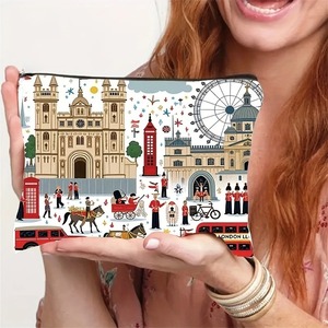 Trousse de maquillage de <span class=keywords><strong>voyage</strong></span> de Londres avec fermeture éclair, organiseur de toilette léger pour femme, motif floral vibrant - Product Image 1