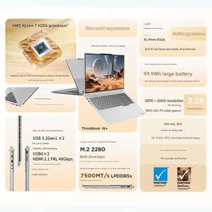 Nueva Laptop Empresarial ThinkBook 16+ al por Mayor, AMD Ryzen 7, 32 GB de RAM, 1 TB SSD, Pantalla IPS de 16 Pulgadas y 3.2K, WiFi 6, Windows 11, Metálica - Product Image 2