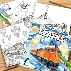 Libro de Colorear Creativo de Trenes para Adultos, <span class=keywords><strong>Libros</strong></span> de Colorear Personalizados para Artistas, Papelería, Relajación Corporal y Mental, Libro con Logotipo Personalizado - Product Image 2