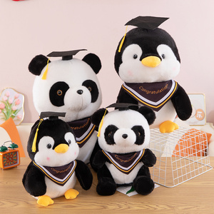 Pingüino de peluche <span class=keywords><strong>Dr</strong></span>. Panda con sombrero de peluche para estudiantes, regalo de graduación, juguete de pingüino Panda de graduación suave - Product Image 6