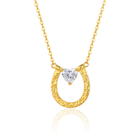 Collar Romántico Hipoalergénico Chapado en Oro con Plata S925 en Forma de Herradura con Circonita Cúbica para Mujer, Ideal para Fiestas y Bodas